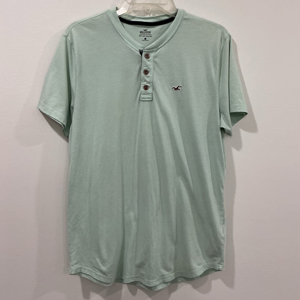 Hollister Must Have Collection Henley Tee Mens Short Sleeve T-Shirt Large Preppy